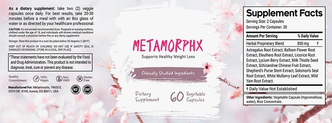 MetamorphX Ingredients - organic vegetables, gluten-free grains, plant-based proteins, and superfoods like chia seeds and açai berries